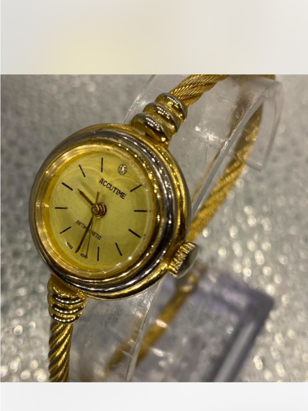 *** Accutime  ^^^ Women's Gold-Tone Bangle Watch * Antimagnetic ^^^